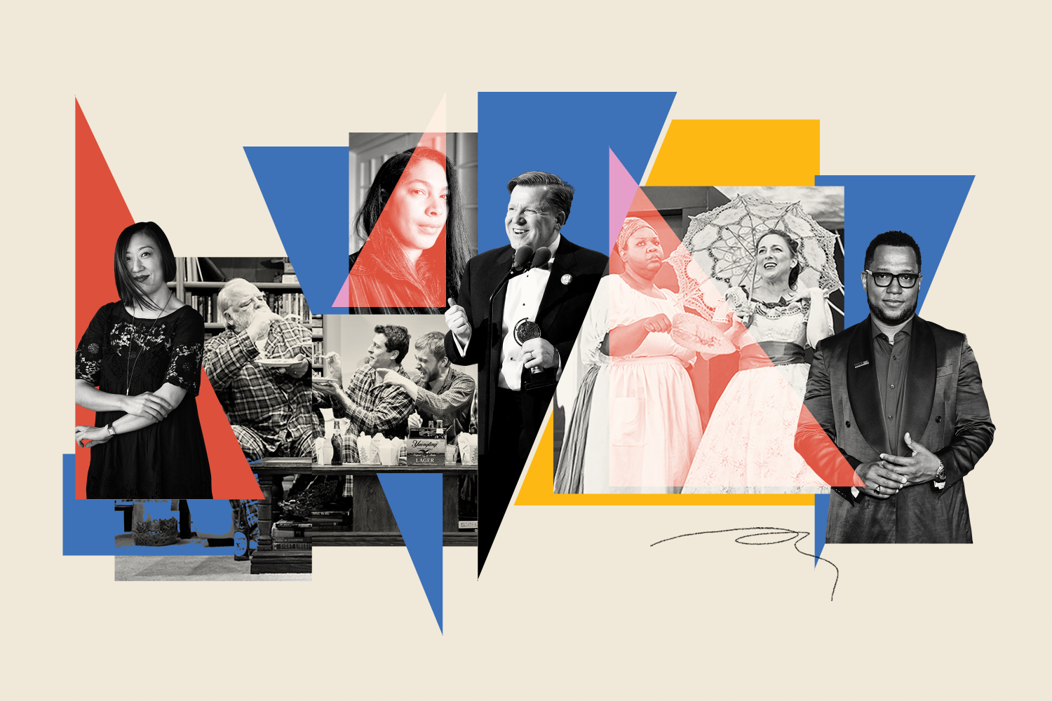 Source-feed image associated with American playwrights are embracing the nation's complexity. Will audiences answer the call?