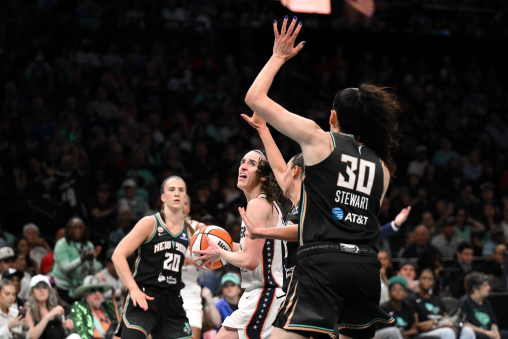 Source-feed image associated with Breanna Stewart wants WNBA arenas to be safe space as transgender debate sparks rallies at games