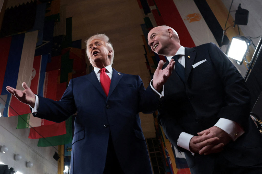 Source-feed image associated with FIFA's Infantino targeted by complaint to Olympic ethics body after Trump lobbying on Balogun ban