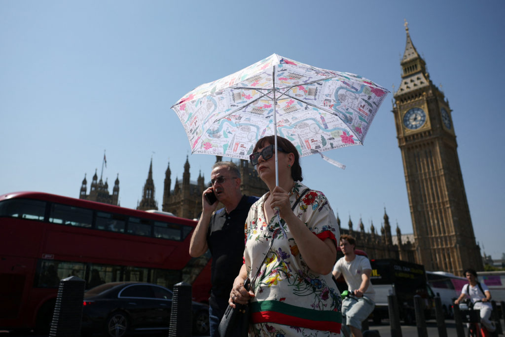 Source-feed image associated with UK records hottest day of the year as western Europe swelters once again