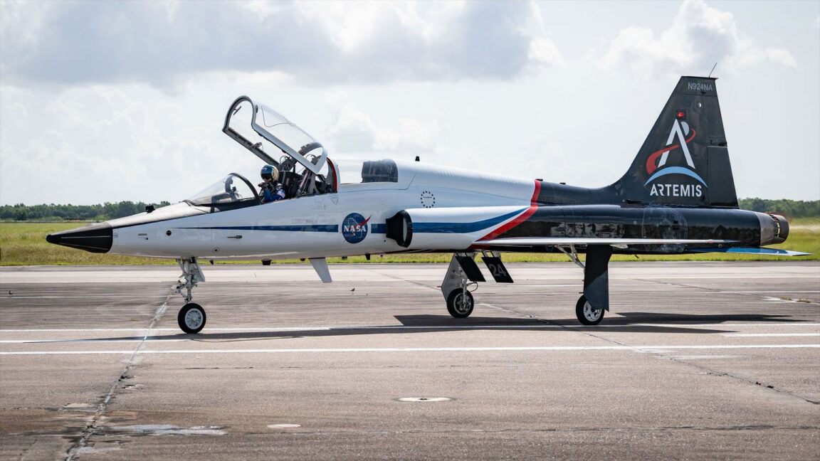 Source-feed image associated with The iconic T-38 jets flown by astronauts just got a spiffy new look