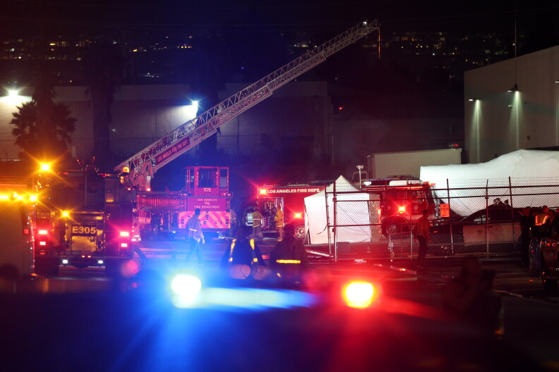 Source-feed image associated with NBC4 helicopter crashes, killing 3 near scene of fatal bus collision in Chatsworth