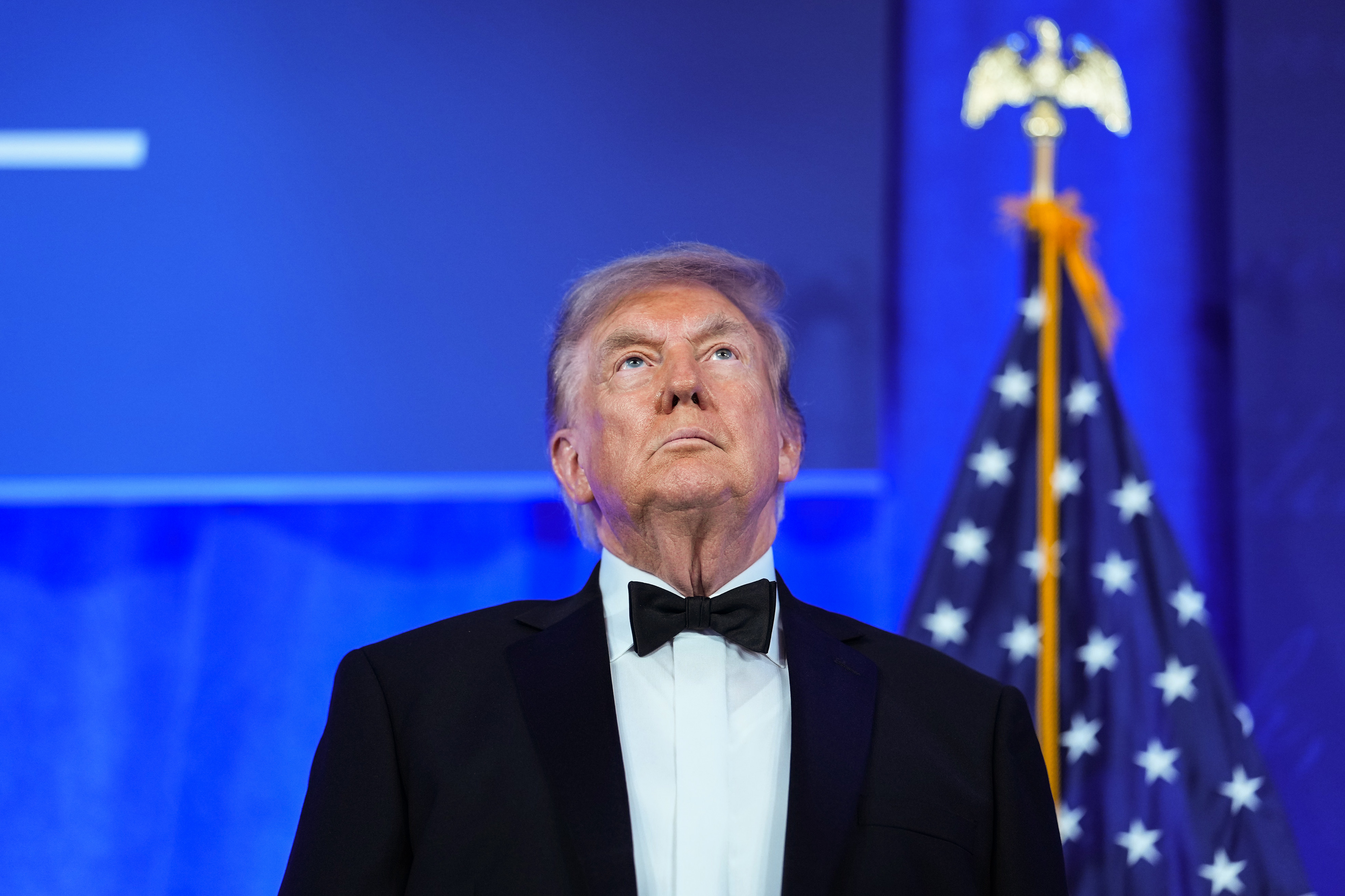 Source-feed image associated with Trump Says White House Correspondents’ Dinner Is ‘Largest Group of Trump Derangement Syndrome People Ever Put Together at One Time’