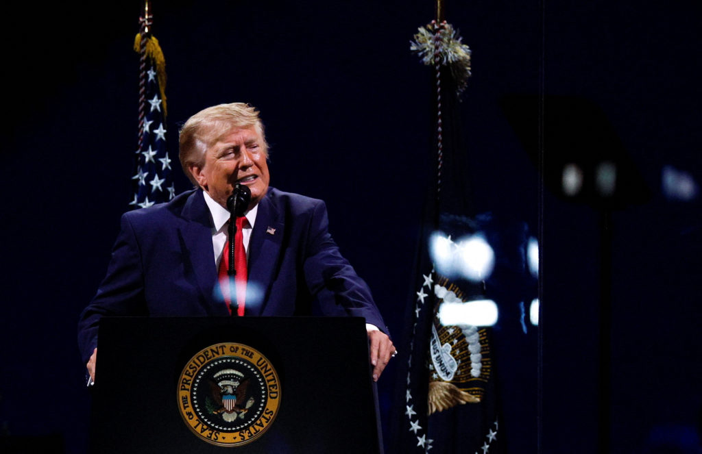 Source-feed image associated with WATCH: Trump delivers keynote address at 'Salute to America 250' event on the National Mall