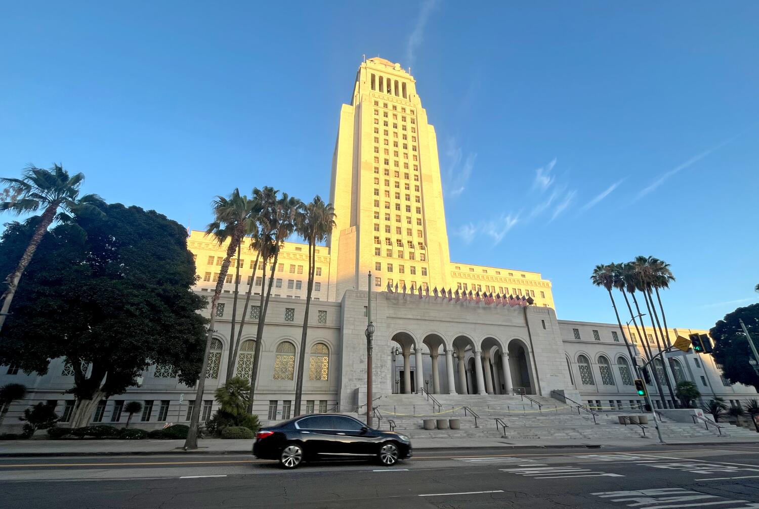 Source-feed image associated with Person found dead on steps of City Hall after jumping from 26th floor, internal memo says