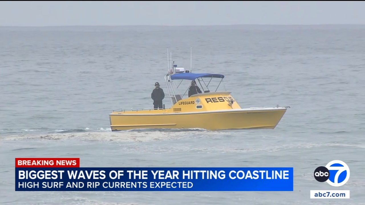 Source-feed image associated with Laguna Beach, California possible drowning: Body recovered after search, rescue for missing swimmer after mother, children swept into ocean near Treasure Island Beach