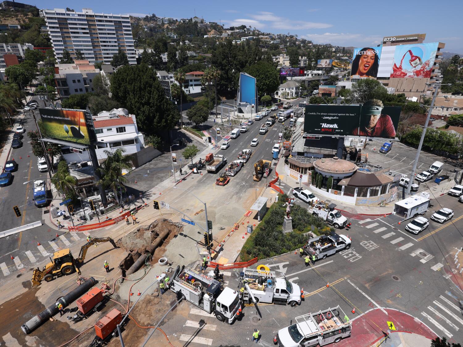 Source-feed image associated with When will Sunset Boulevard reopen? Here's what we know about filling the massive hole