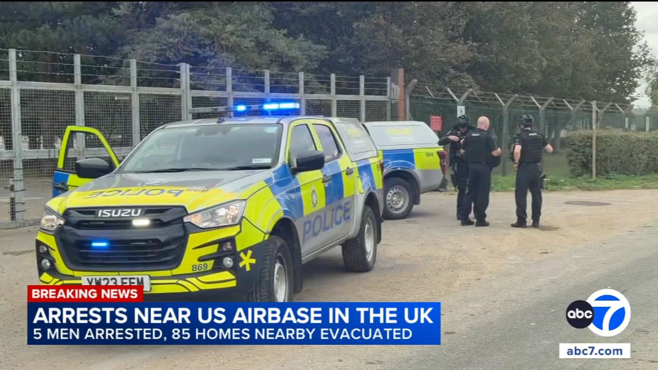 Image from linked report: UK police arrest 5 men under terrorism, explosives acts close to US air base