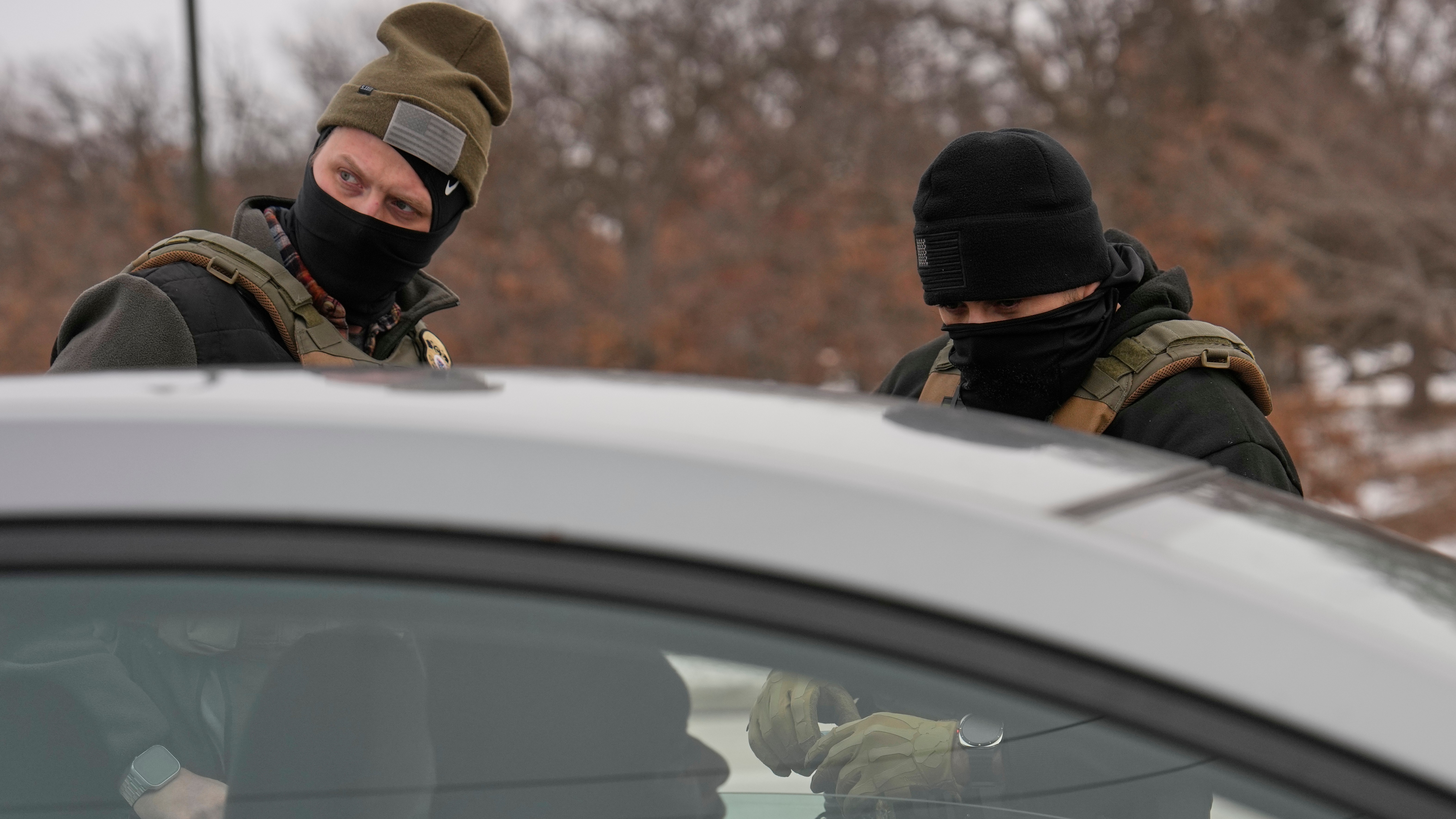 Source-feed image associated with Trump overturns temporary pause on ICE traffic stops, source says