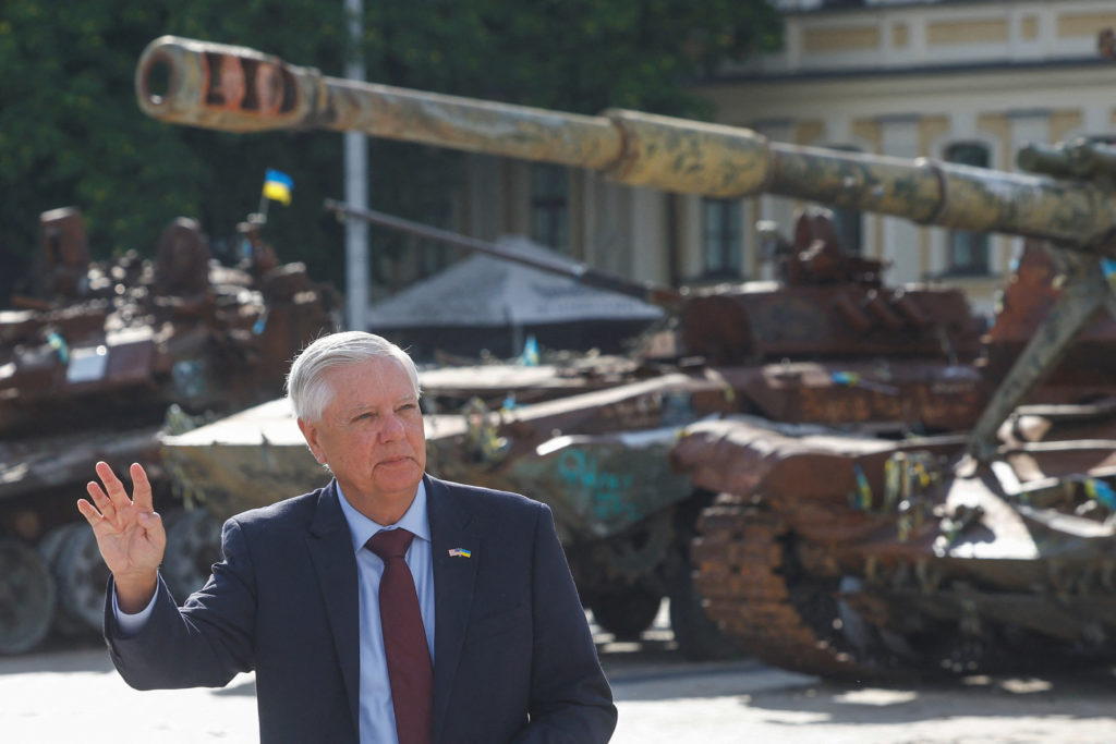 Source-feed image associated with Senate passes sweeping Russia sanctions bill negotiated by the late Sen. Lindsey Graham