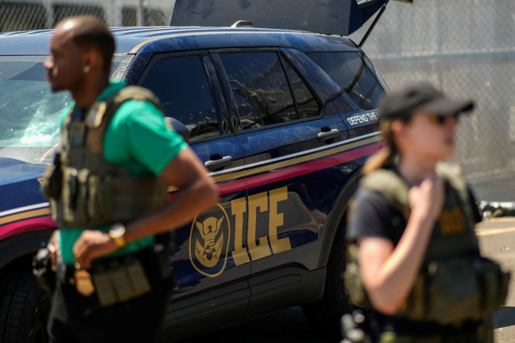 Source-feed image associated with Trump says he is nominating former Oklahoma state trooper Lance Schroyer as ICE director