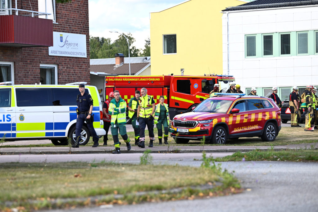 Source-feed image associated with Attacker with sword wounds several people at school in central Sweden