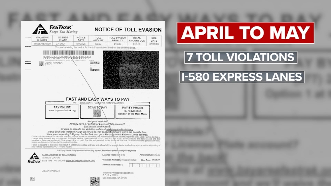 Source-feed image associated with 'I haven't driven in SF in 20 years!' SoCal woman plagued by toll violations sent to wrong plate