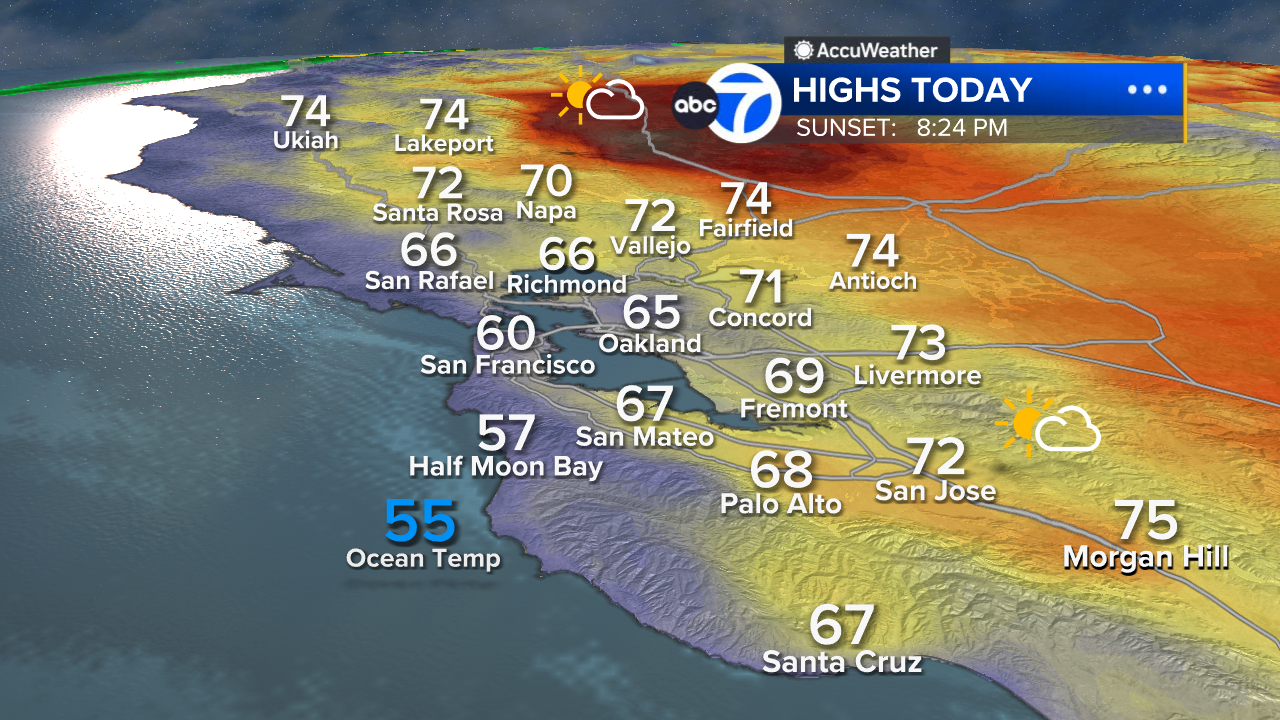 Source-feed image associated with AccuWeather Forecast: Marine layer expands overnight; tomorrow morning begins with spotty drizzle
