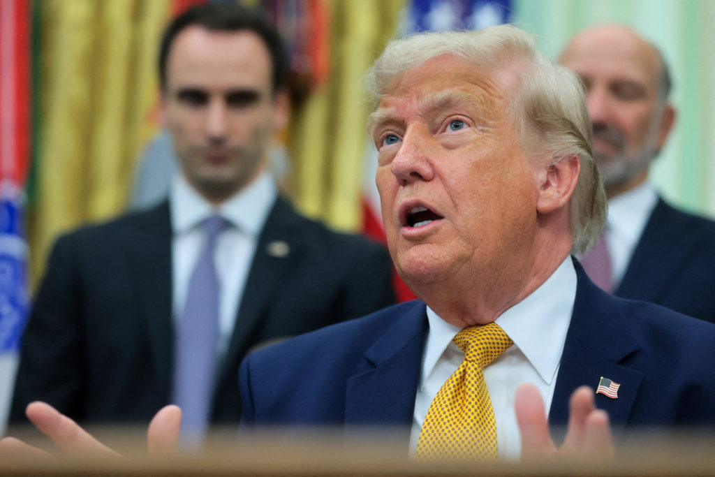 Source-feed image associated with WATCH LIVE: Trump touts the economy in Pennsylvania, following interim agreement with Iran