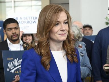 Source-feed image associated with Democrat Mallory McMorrow suspends her Michigan Senate campaign and scrambles the pivotal race