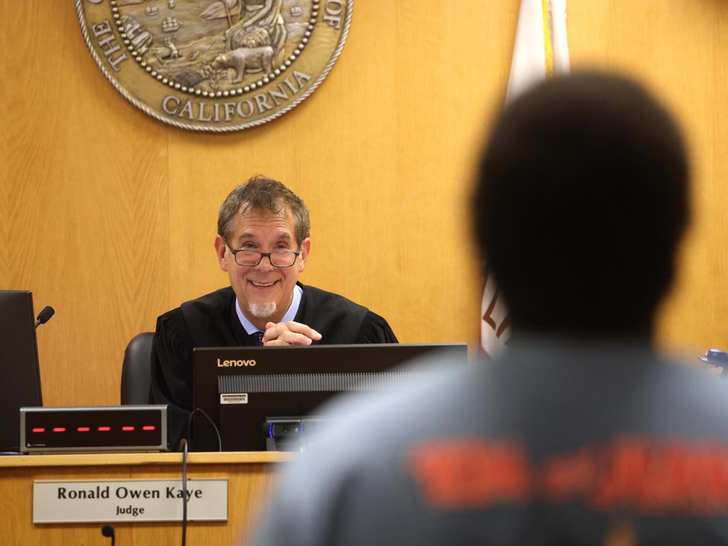 Source-feed image associated with Lopez: In this Hollywood courtroom, defendants are sentenced to get help, and graduations are celebrated