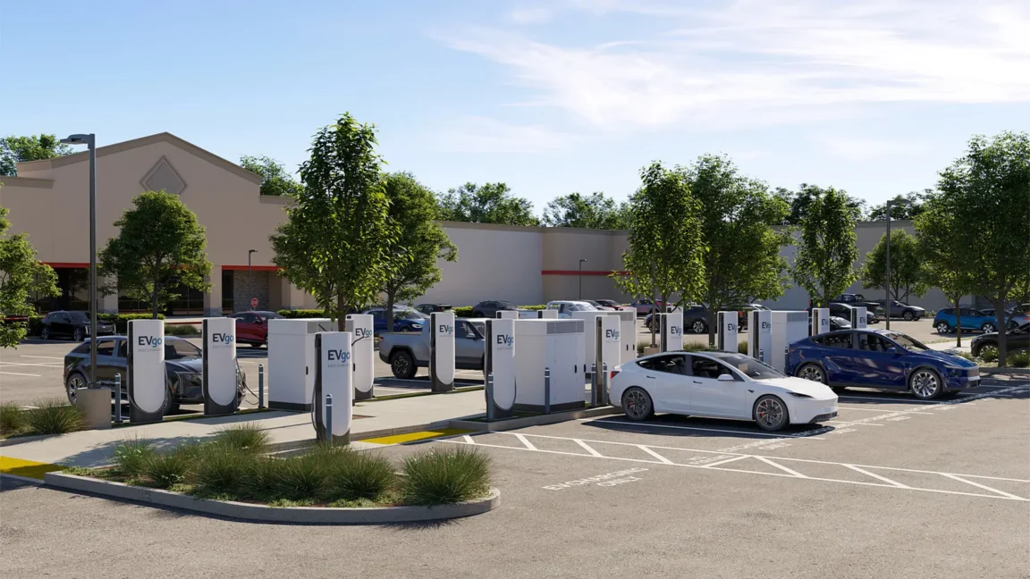 Source-feed image associated with EVgo starts building Tesla Superchargers under license