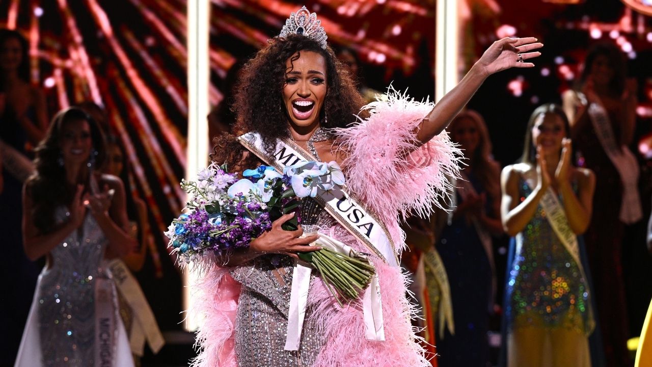 Source-feed image associated with Miss USA 2026 winner Justus Kelley makes history as 1st mother, married woman to win pageant