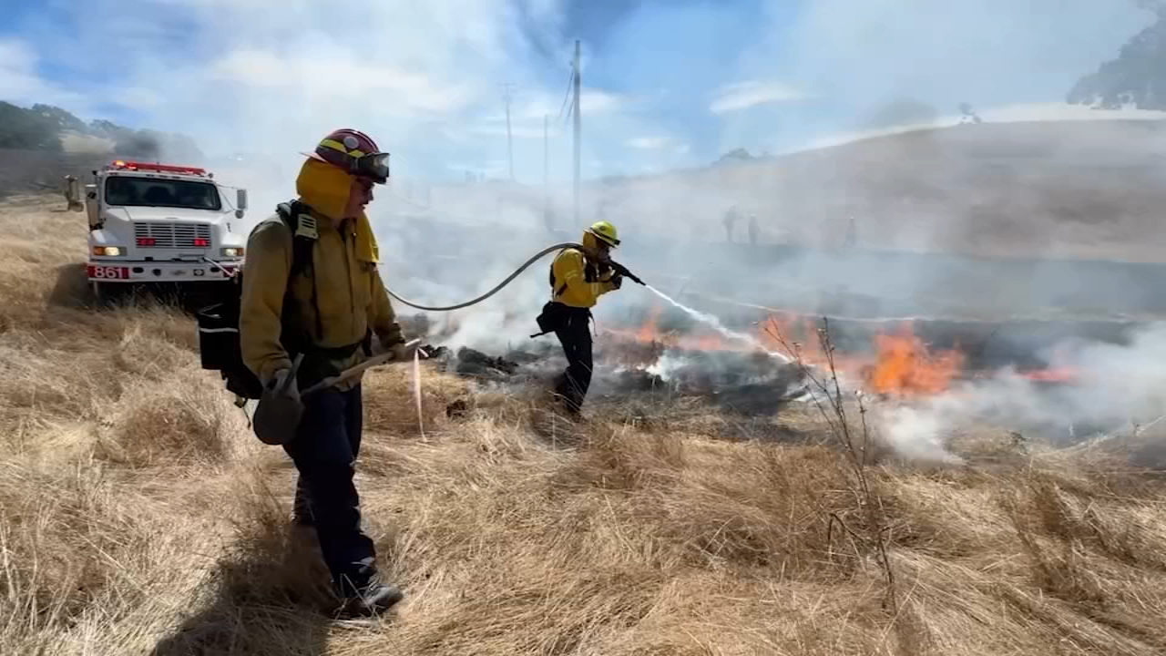 Source-feed image associated with Bay Area firefighters train with controlled burn while also reducing wildfire risk