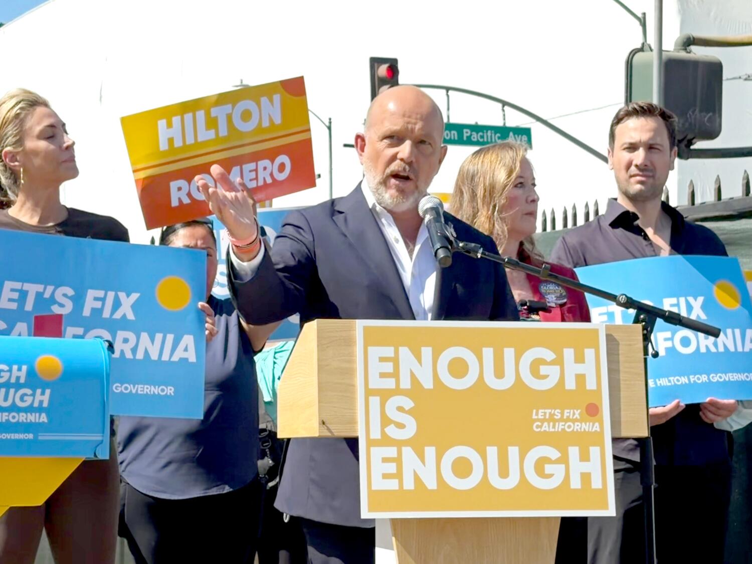 Source-feed image associated with GOP gubernatorial candidate Steve Hilton pleads case to anti-Trump voters