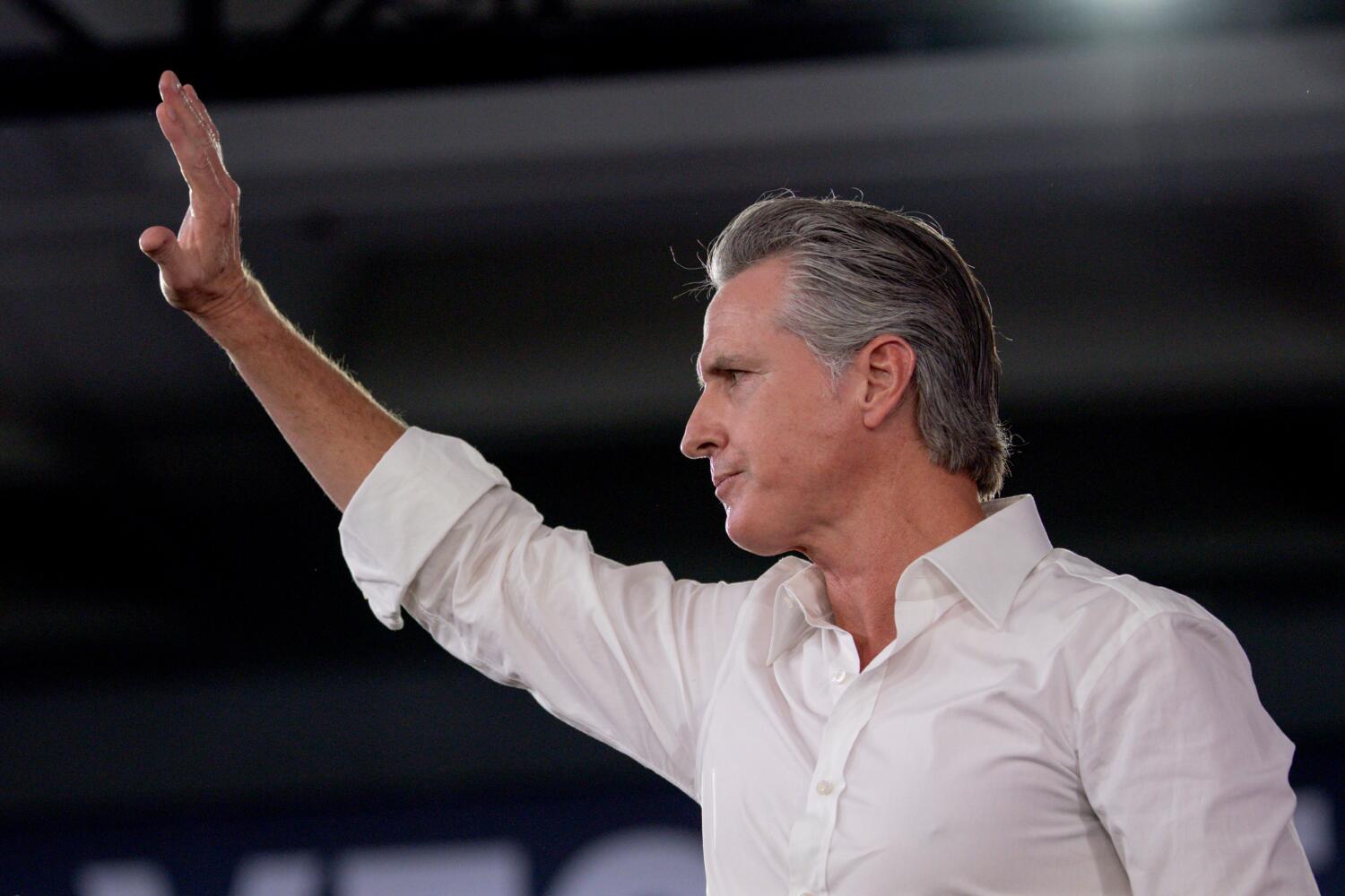 Source-feed image associated with Newsom seeks political advantage in probe he says Trump ordered