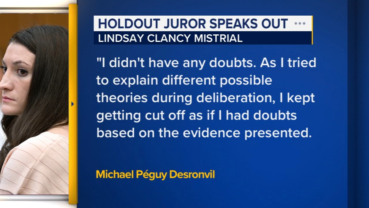 Source-feed image associated with Michael P. Desronvil, holdout juror in Lindsay Clancy case, says he 'didn't have any doubts' during deliberations
