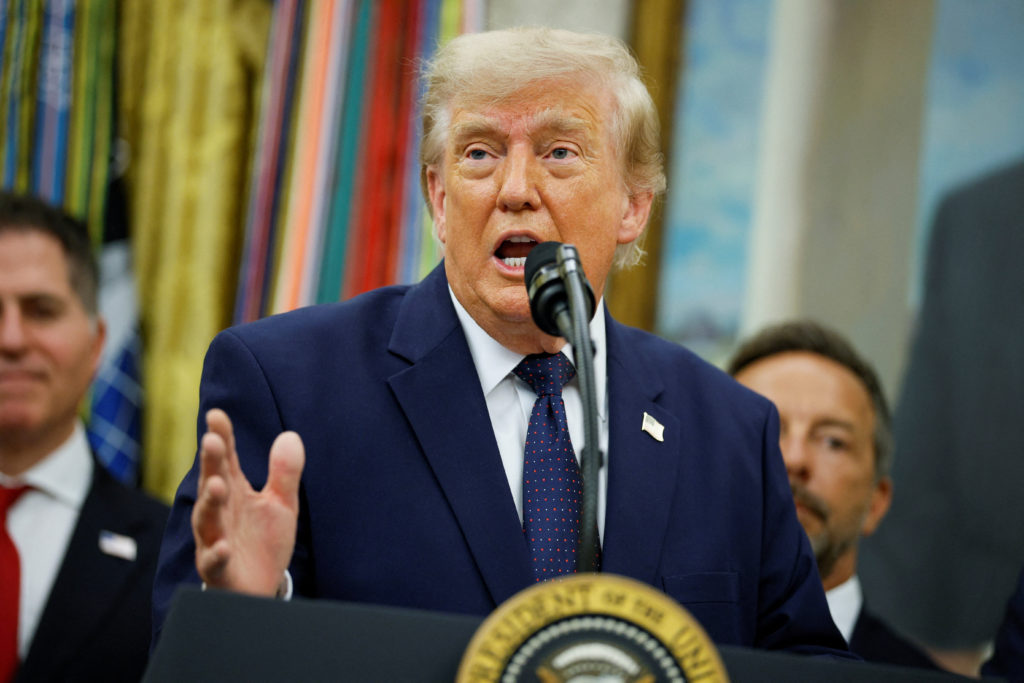 Source-feed image associated with WATCH LIVE: Trump promotes investment accounts for kids at Georgia high school
