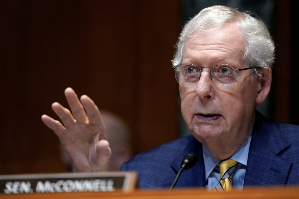 Source-feed image associated with McConnell says a fall led to his hospitalization, breaking weeks of silence about health condition