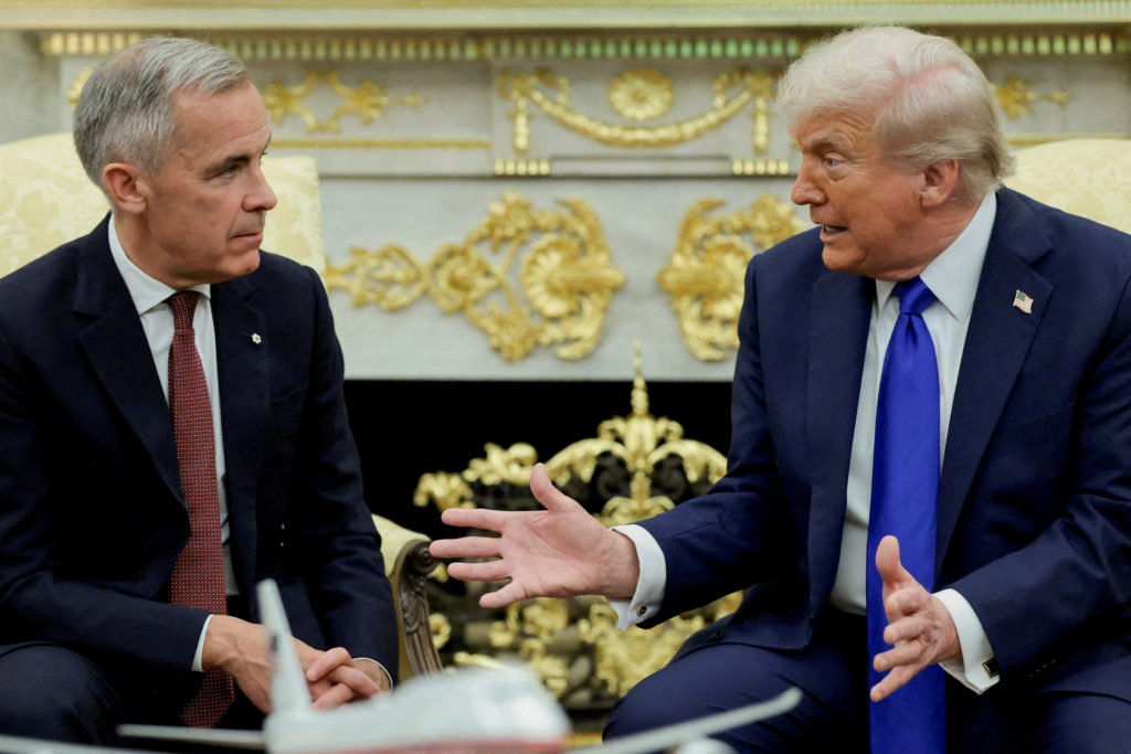 Source-feed image associated with Ahead of G7, Canada's Carney softens tone toward Trump with trade talks at stake