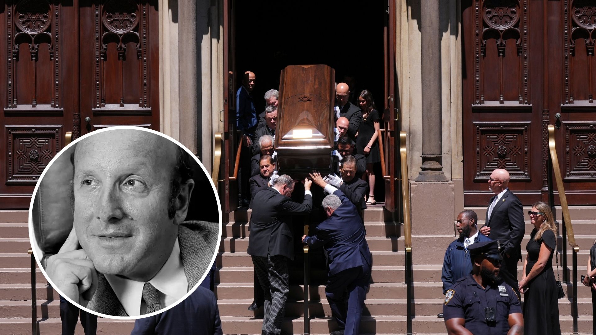 Source-feed image associated with Star-maker Clive Davis honored at funeral that draws Bruce Springsteen, Dionne Warwick and others