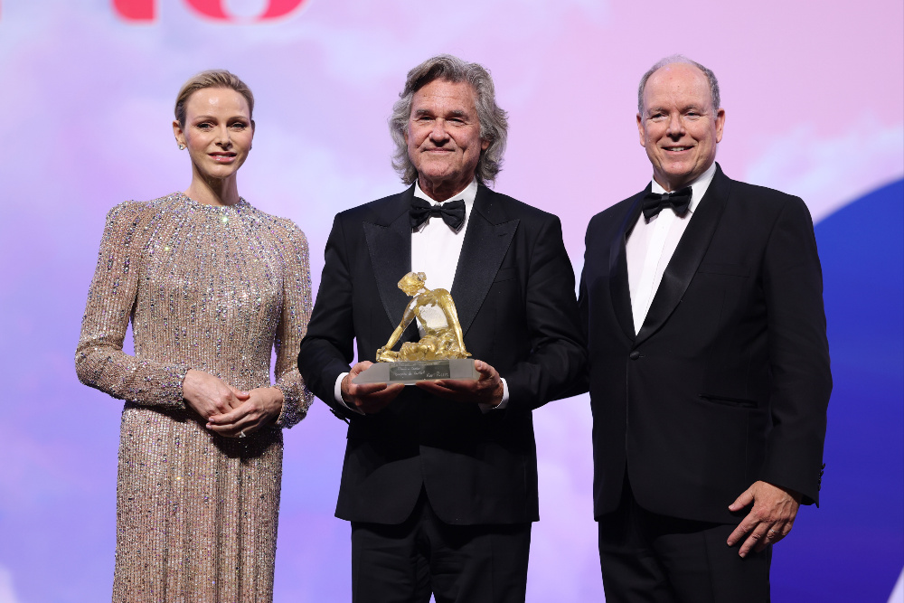 Source-feed image associated with Kurt Russell Receives Crystal Nymph Award at the Monte-Carlo Television Festival From Princess Charlene of Monaco