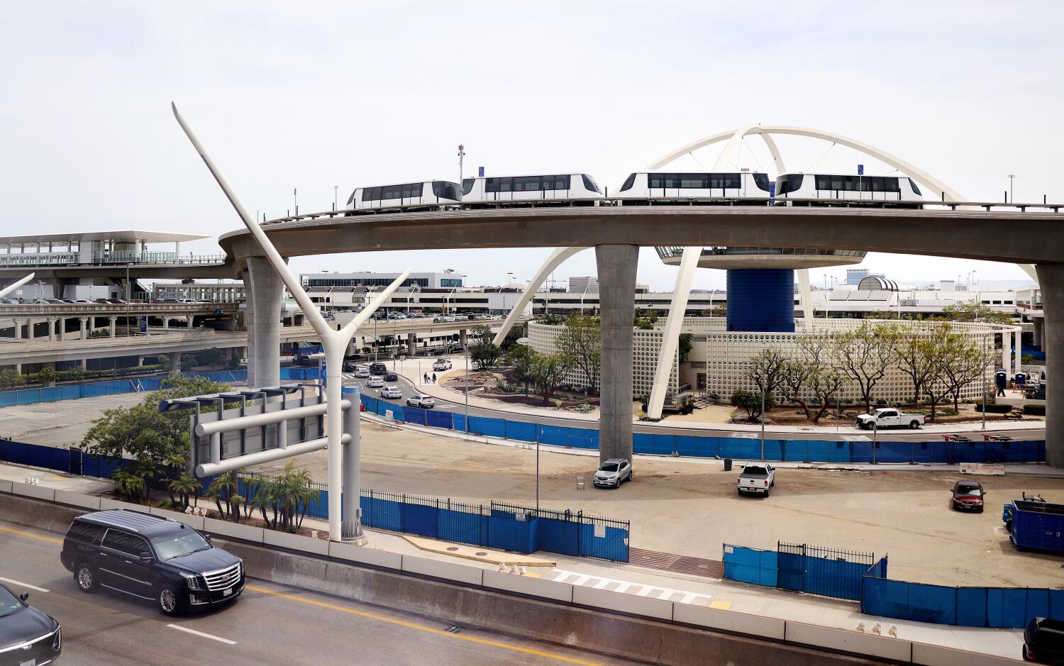 Source-feed image associated with As World Cup fans pour into LAX, long-awaited people mover train struggles with delays