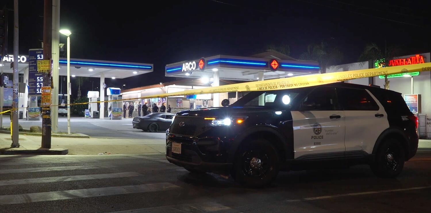 Source-feed image associated with Man shot during street takeover in Boyle Heights; gunman still at large