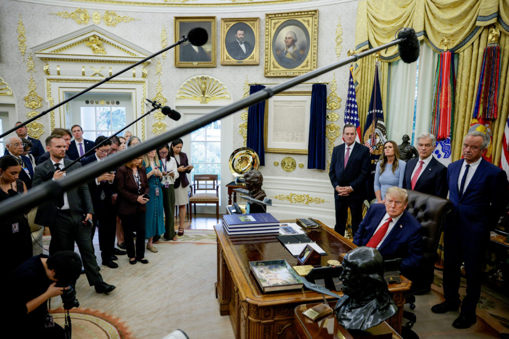 Image from linked report: CNN, MS NOW, Politico say they've notified Trump they're suing over denied White House access