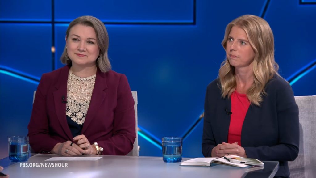 Source-feed image associated with Tamara Keith and Carrie Dann on Platner facing calls to drop out of Maine Senate race
