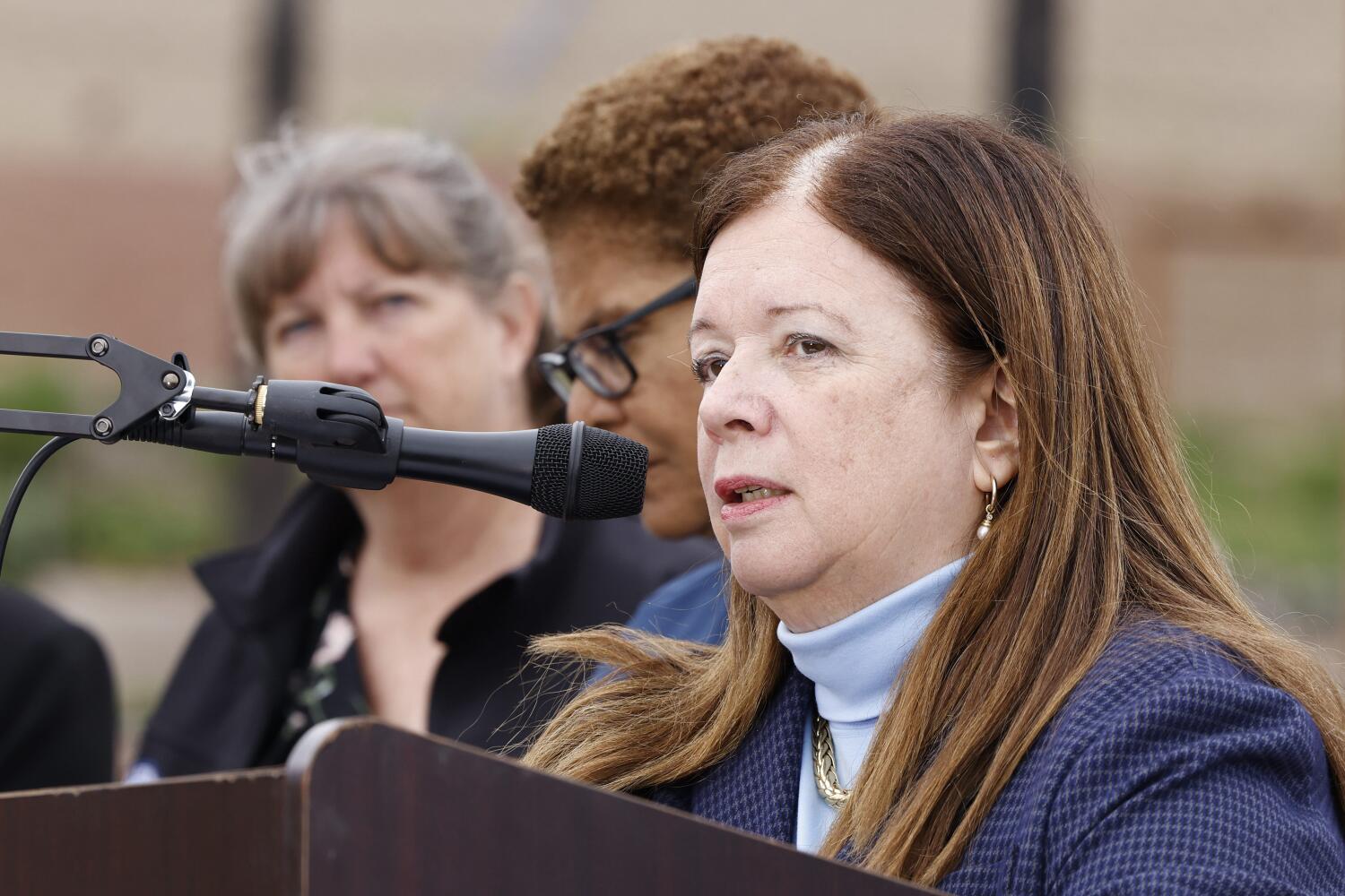 Source-feed image associated with Los Angeles city attorney trails challengers early; incumbent city controller holds lead