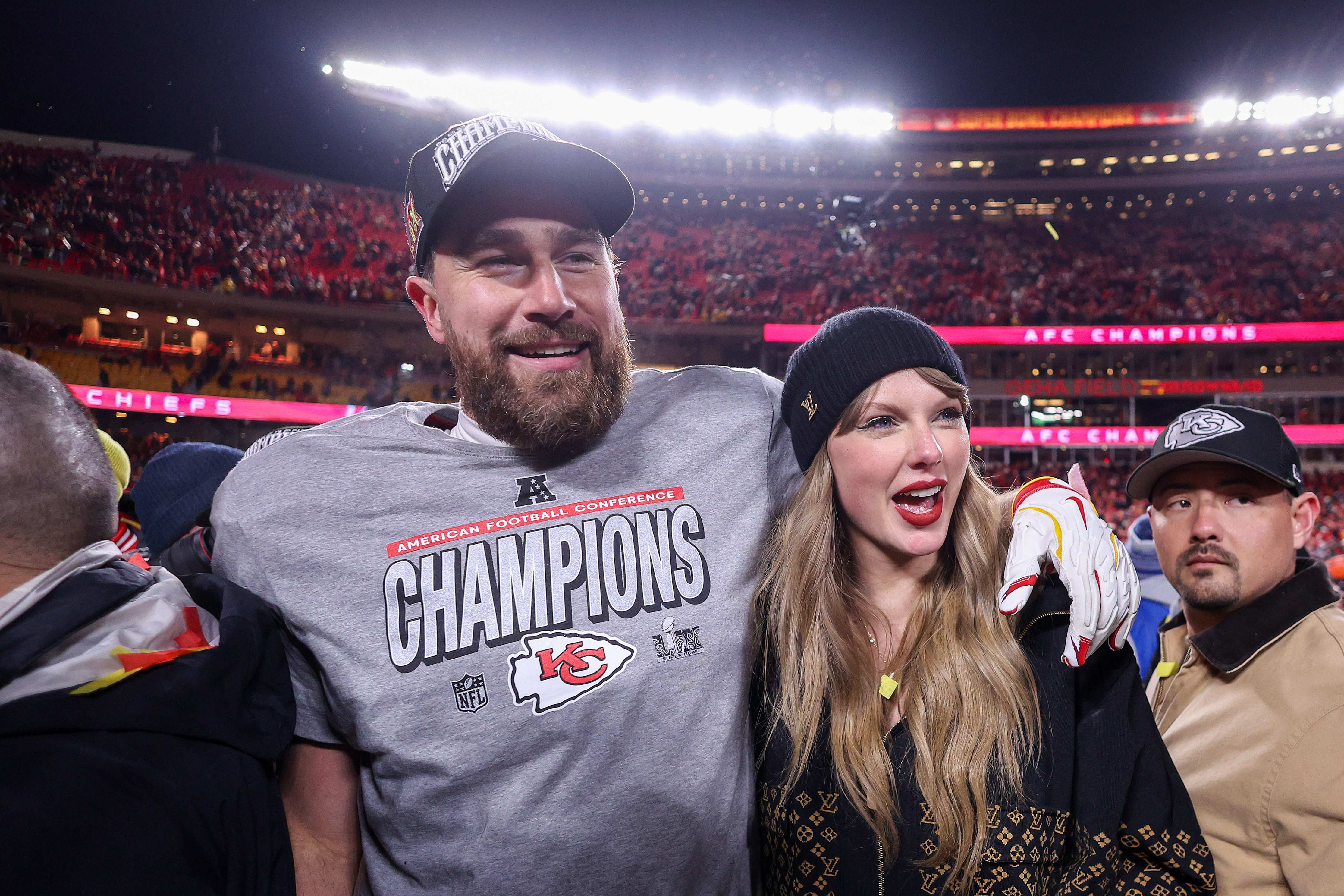 Source-feed image associated with Travis Kelce Breaks Down Wedding to Taylor Swift and Says Adam Sandler Officiating Was ‘Absolutely Insane’: ‘He’s the F—ing Best Person on This Planet’