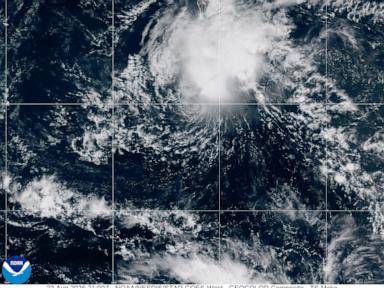 Source-feed image associated with Tropical Storm Moke set to dump more heavy rain on hurricane-stricken Hawaii