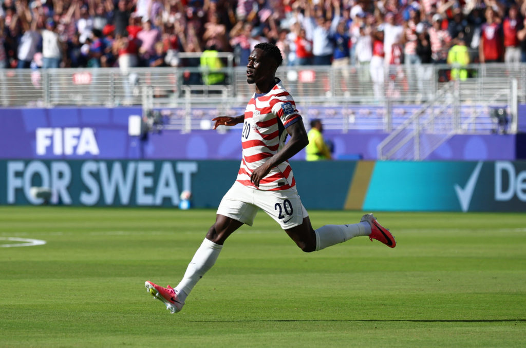 Source-feed image associated with AP report: FIFA lifts U.S. player Balogun's red card suspension at World Cup after Trump calls Infantino