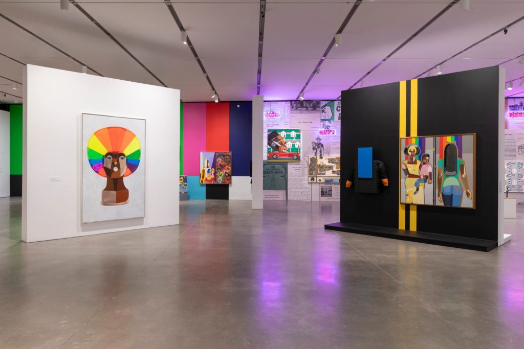 Source-feed image associated with Derrick Adams celebrates the joy of the Black American experience through art