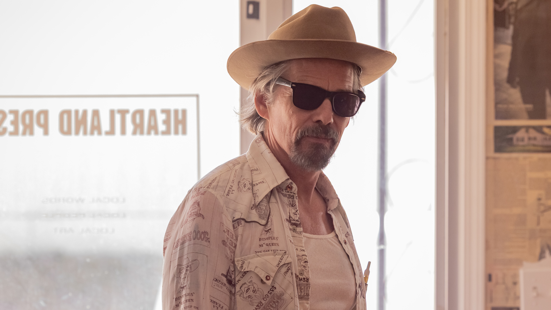Image from linked report: Ethan Hawke, Tommy Lee Jones, Betty Gilpin, creator Sterlin Harjo talk 'The Lowdown' new mysteries