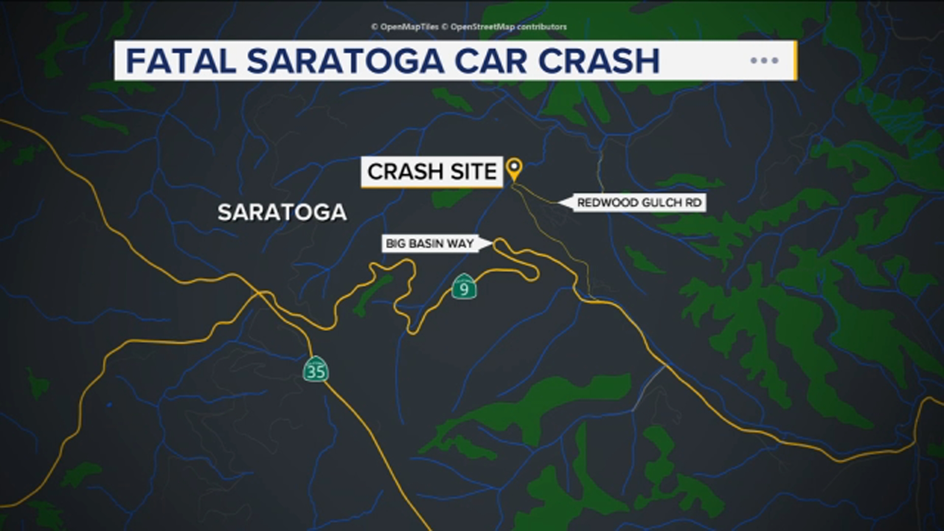 Source-feed image associated with 3 killed, including San Jose teen, after car plunges off cliff near Hwy 9 in Saratoga: CHP