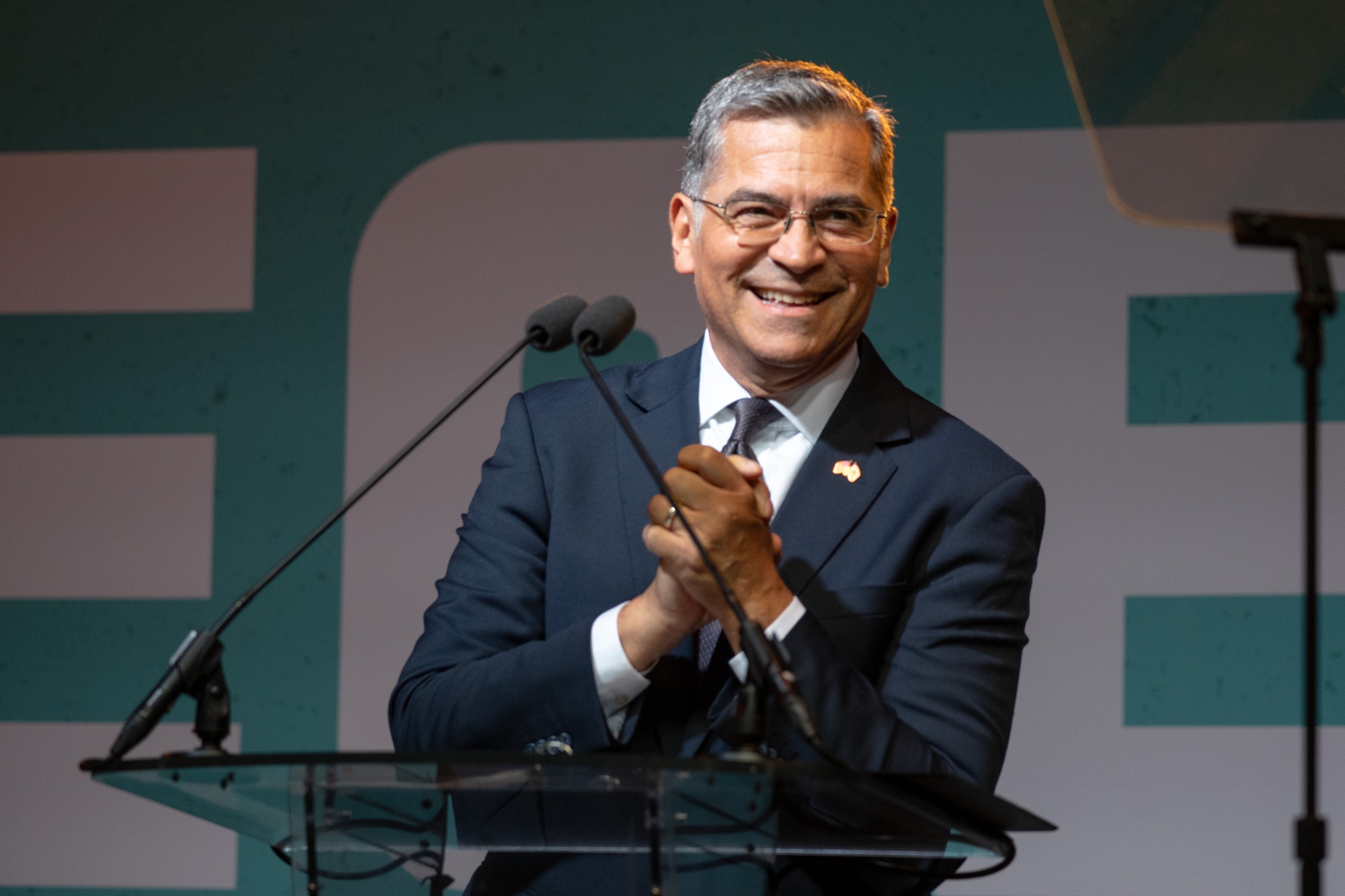 Source-feed image associated with Becerra Advances in California Governor Race as Hilton, Steyer Battle for Second Spot