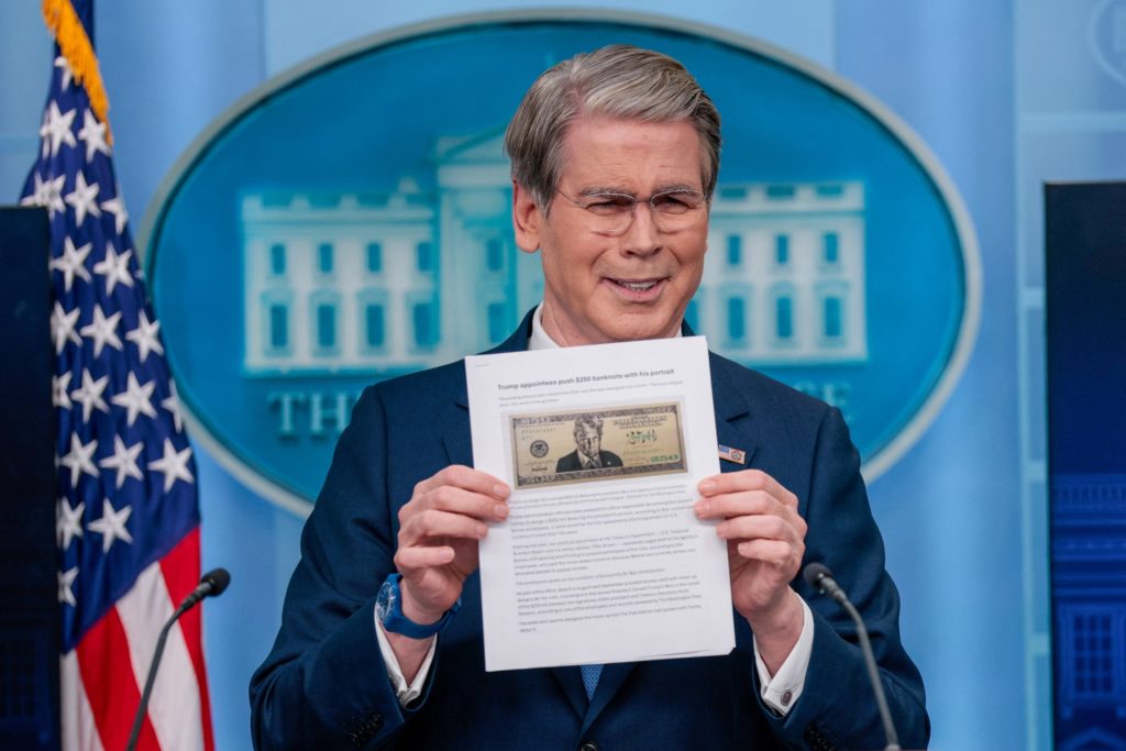 Source-feed image associated with News Wrap: Treasury taking steps for $250 bill featuring Trump's image