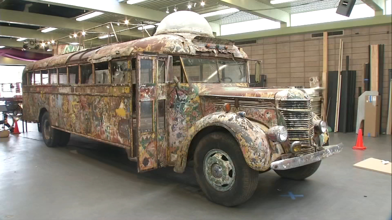 Source-feed image associated with Iconic 'Furthur' bus, symbol of 1960s hippie movement, makes return to SF for Grateful Dead exhibit