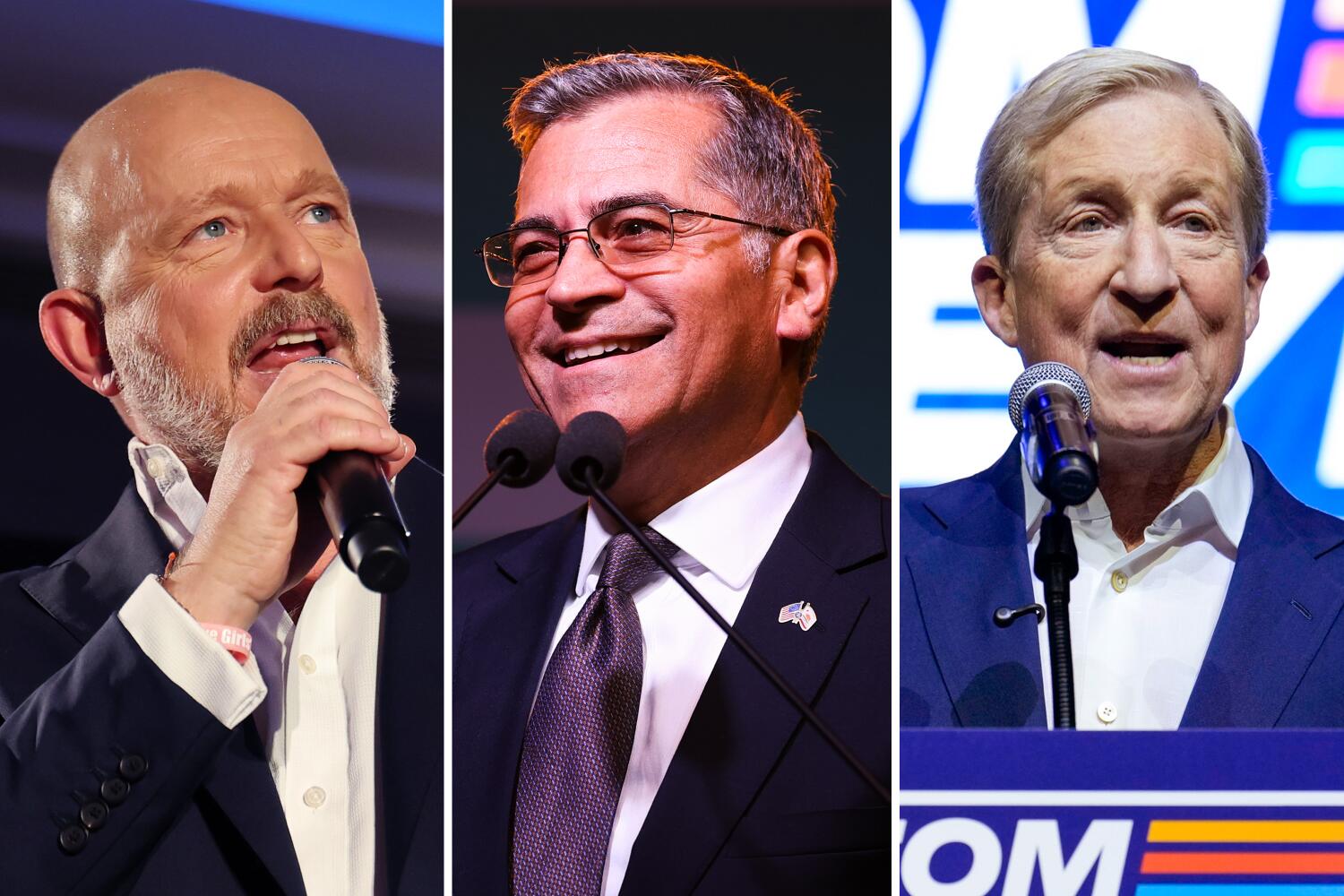 Source-feed image associated with Hilton and Becerra lead California's unsettled governor's race; Steyer faces elimination