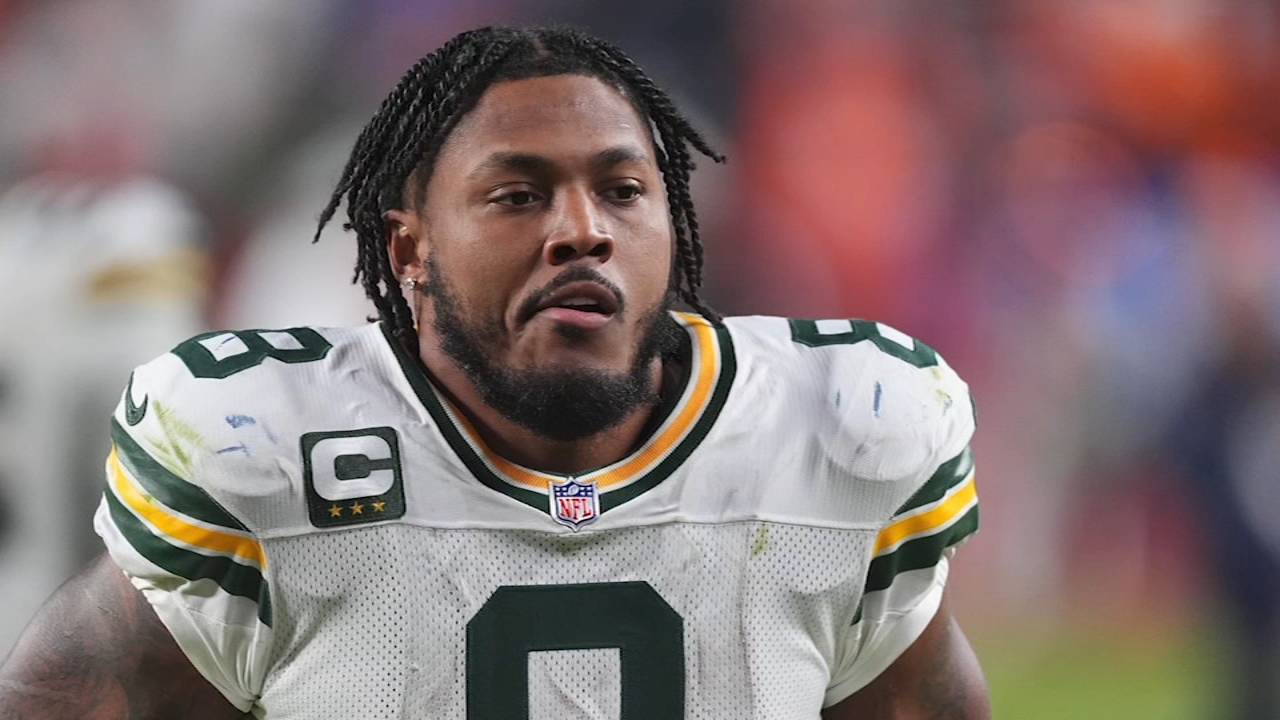 Source-feed image associated with Packers running back Josh Jacobs arrested on charges related to domestic abuse