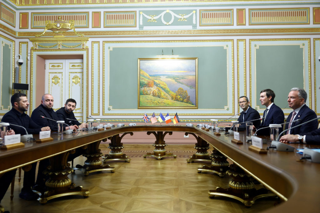 Source-feed image associated with U.S. envoys Witkoff and Kushner hold talks in Ukraine after meeting with Putin