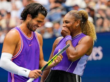 Source-feed image associated with Top tennis stars team up for the U.S. Open mixed doubles tournament, in photos